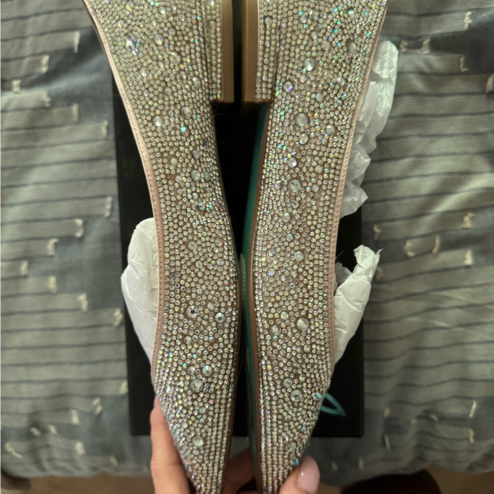 Betsey Johnson Sparkling Rhinestone Flats - Picture 7 of 7